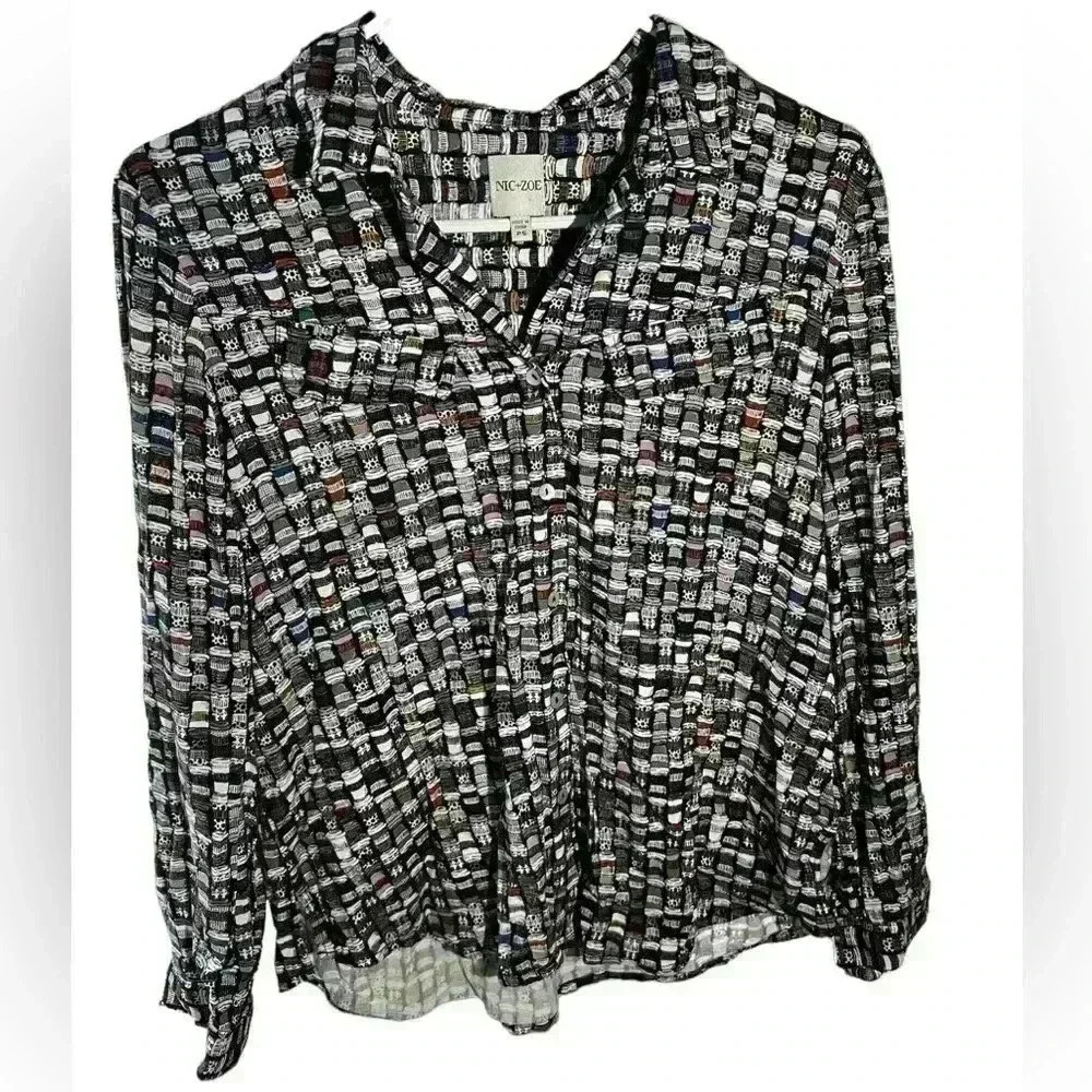 Nic & Zoe Perk Up Live In Shirt Womens Sz PS Very Hard To Find!